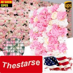 12 PCS Artificial Flowers Wall Panel for DIY Wedding Street Background Decor