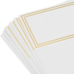 MECCANIXITY 20pcs Place Cards, Line Border 10x9cm/3.34×3.54-inch (L*W), White