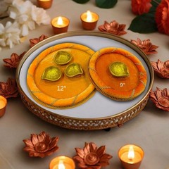 Shaadi Walay Yellow Mehndi Plate / Thali / Tray | Wedding | (Pack of 4 plates)