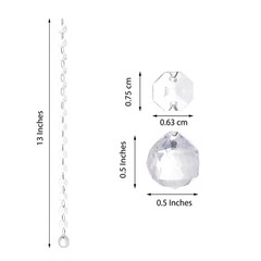 8 pcs 13″ long Clear Acrylic Octagon Crystals Drops Garlands Wedding Decorations