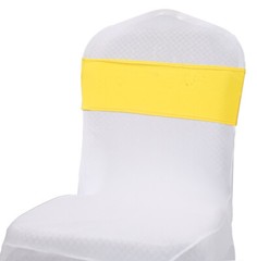 100 Spandex Stretch Chair Cover Sashes Bows for Wedding Party (Yellow)~FREE SHIP