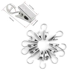 Gocelyn 2 Pack 3-Meter White Curtain Wire Kits with 10 Stainless Steel Curtai…