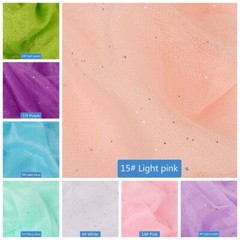 Sequins Organza Silk Fabric Tulle Wedding Decor Stage Backdrop Curtain Drape