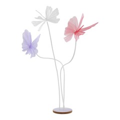 Giant 3-head Artificial Butterfly Decorations, for Wedding, White, Pink, Purple