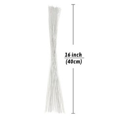 DECORA 18 Gauge White Floral Stem Wire 16 inch,50/Package AD037S1P50F