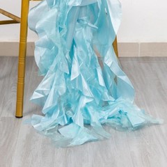 5 BLUE Curly Willow Chiffon Satin CHAIR SASHES Party Event Decorations Supplies