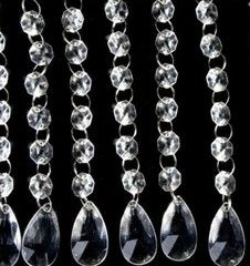 30Pcs String Teardrop Acrylic Crystal Bead Garland Chandelier Hanging Wedding