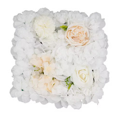 15 In. White Artificial Hydrangea Flower Wall Panels Wedding Photography Backdro