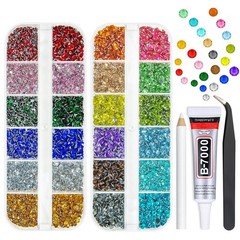 qiipii 18 Colors Crystal Resin Rhinestones 2mm 3mm Rainbow Colorful Flatback …