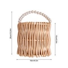 8Pcs Handmade Wicker Flower Baskets Natural Wood Color For Wedding Party Decor