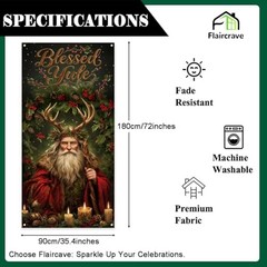 Yule Banner Winter Solstice Backdrop Sign Krampus Winter Xmas Decor Pagan