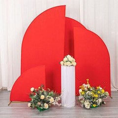4 Matte RED Fitted Spandex Half Moon Wedding Arch Backdrop STAND COVERS Party
