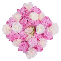 3D Flower Wall Panel-12pcs Artificial Flower Wall Background Silk Rose Wedding