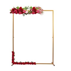 Gold Metal Wedding Arch, 2m x 1.5m, Elegant Backdrop for Events