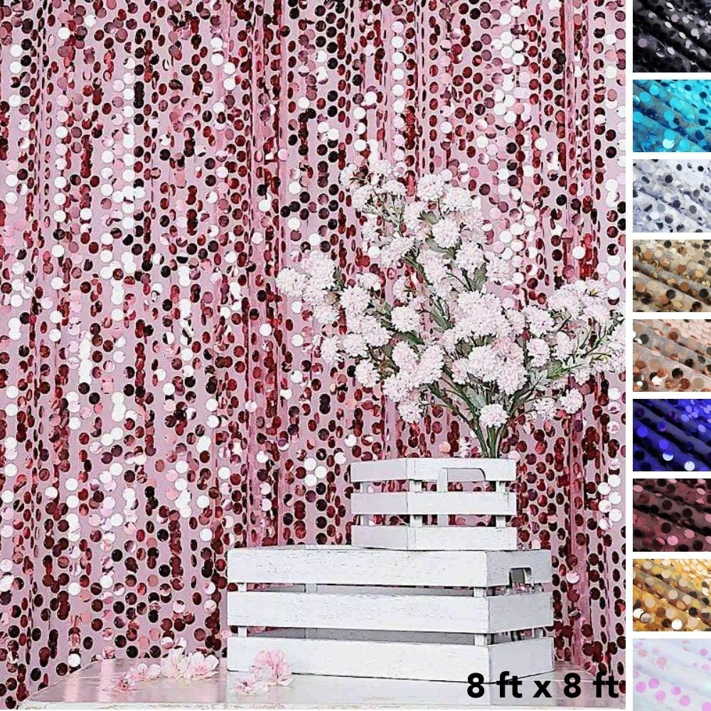 8 ft x 8 ft Big Payette Sequin BACKDROP CURTAIN Background Wedding Decorations