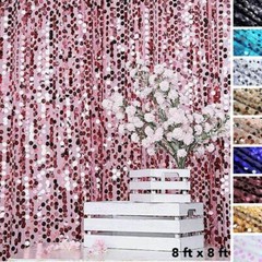 8 ft x 8 ft Big Payette Sequin BACKDROP CURTAIN Background Wedding Decorations