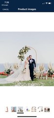 6.6FT x 3.3FT Gold Metal Arch Backdrop Stand Frame for Wedding, Christmas, Party
