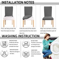 Chair Covers for Dining Room Set of 4,Stretch Spandex 4 PCS Khaki/Coffee