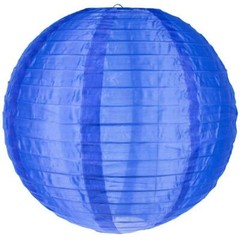 20″ Navy Blue Nylon Lantern, Even Ribbing, Durable, Hanging Decoration