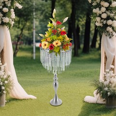 Crystal Flower Holder For Wedding Tall Flowers Stand Wedding Centerpieces Vase