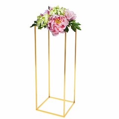 11*11*31in Modern Gold Rectangular Iron Flower Display Rack With Acrylic Plate