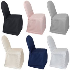 YCC Linens – 6 Pack Polyester Banquet Chair Covers, Slip Covers for Weddings