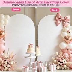 Wedding Arch Cover (7.2FT, 6.6FT, 6FT) Set of 3 Spandex Fitted Wedding Arch Stan