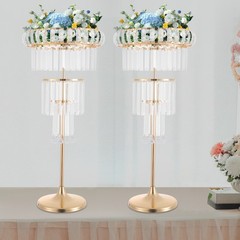 2PCS Wedding Flower Stand, 4 Tiers Flower Stand, Gold Wedding Centerpieces Stand