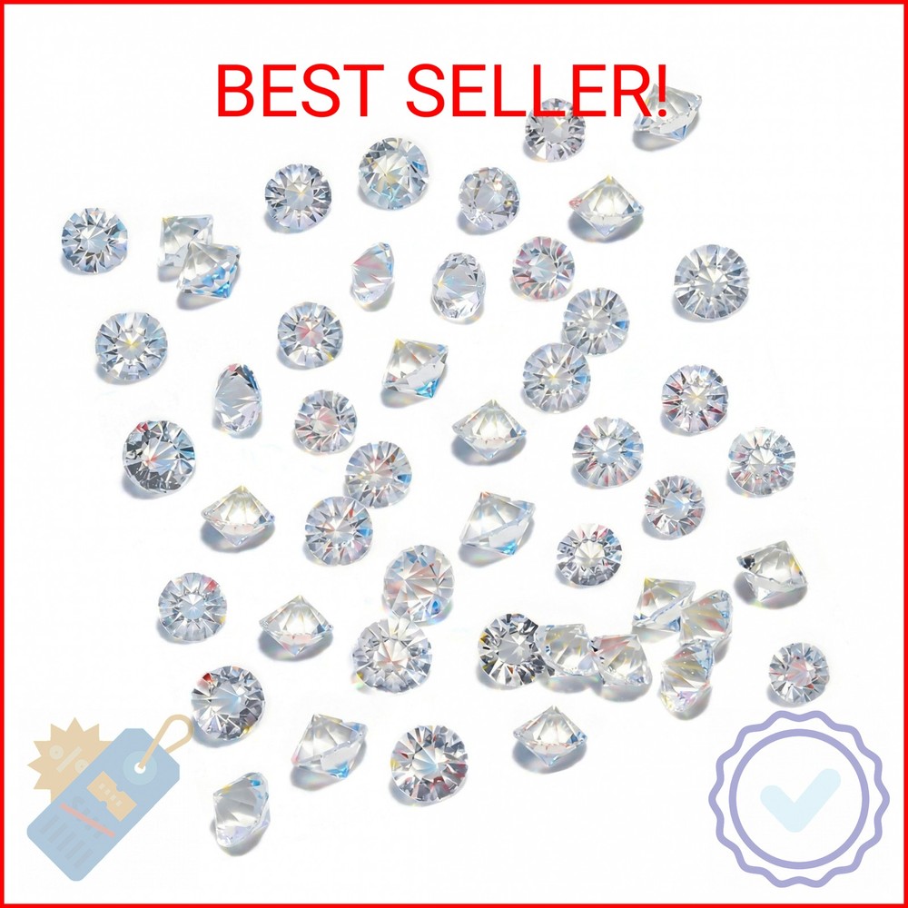 HANSGO 500PCS Diamonds, Mini Clear Fake Diamonds Acrylic Gems Table Scatter Crys