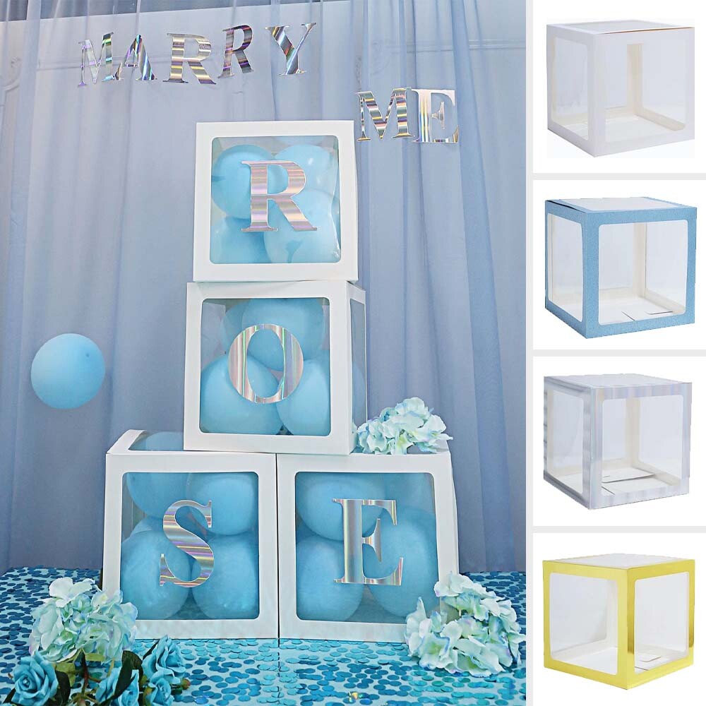 2 pcs 12″ Transparent Balloon Boxes Wedding Party Home Decorations Events Sale
