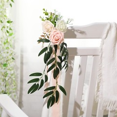Hoteam 16 Pcs Wedding Aisle Decorations for Wedding Ceremony Pew Artificial F…