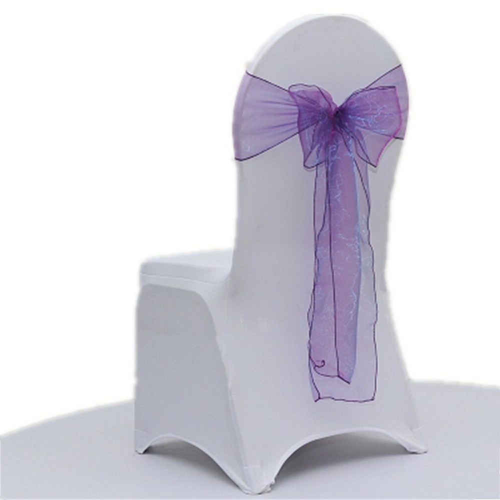 cadbury purple organza chair sashes chair ties bow ribbon wedding birthday decor