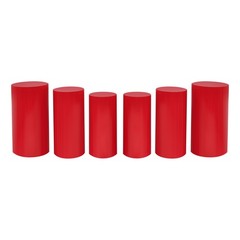 6PCS Display Pedestal Stand Iron Riser Column Pillar 23.6″ /26″ /27.6″ Tall Red