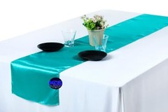 MDS 10 PCS Satin Table Runners 12 x 108 Inch 10 PCS (12 x 108 Inch) Teal