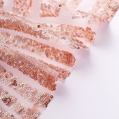 5 Sequined Geometric Design Tulle CHAIR SASHES Party Events Decorations Supplies