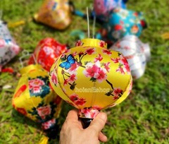 Set 50 pcs Vietnam Bamboo Silk Lanterns 22cm Mid-Autumn Festival Decorations