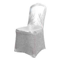 Metallic Tinsel Spandex Stretchable Banquet Chair Cover Sash Band Buckle Party