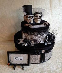 Gothic Wedding,card box,skull,personalized,black,halloween wedding decoration