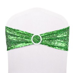 10-100Pcs Stretch Sequin Wedding Chair Bands with Buckle Slider Sashes Bow Decor