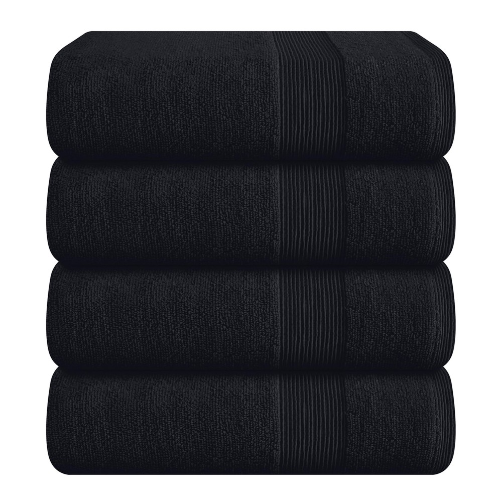 Belizzi Home 4 Pack Bath Towel Set 27×54, 100% Ring Spun Cotton, Ultra Soft H…