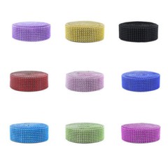 10Yards 8Rows Diamond Mesh Wrap Roll Rhinestone Crystal Ribbons Wedding Decor