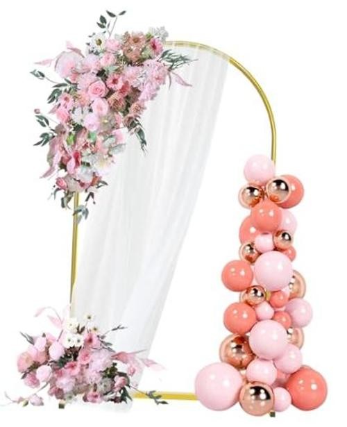 6FT Arch Backdrop Stand, Gold Metal Arch Stand Backdrop | Easy Assembly, 6 FT