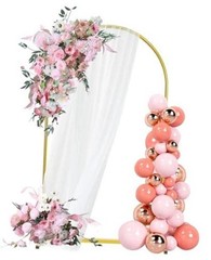 6FT Arch Backdrop Stand, Gold Metal Arch Stand Backdrop | Easy Assembly, 6 FT