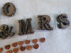 4 Sets *I Do* *Mr & Mrs* 2″ Wedding Table Decor Wood Letters Rustic Country