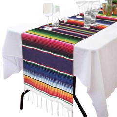 2Pack 14″ x 108″ Mexican Serape Table Runner Fiesta Party Decorations Tablecloth