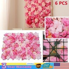 Floral Backdrop Wedding Party Decor 6pcs Artificial Flower Wall Panels 60*40cm