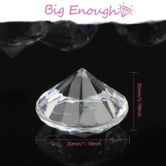 30mm Clear Acrylic Diamonds – Big Crystals for Wedding Decor, Table Scatter, Vas