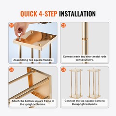 VEVOR 4PCS Column Wedding Flower Stand Cylindrical Display Rack 23.6inch Metal