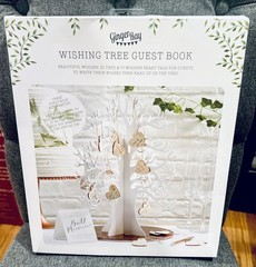 Wooden Wishing Tree Wedding Guest Book Alternative 3D White 70 Heart Tags – NEW