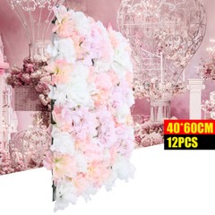 12* Artificial Flower Wall Panel Hydrangea Rose Photo Wall Wedding Home Decor